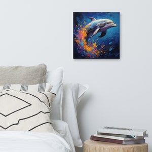 Artistic and Colorful Dolphin | Canvas Print - Wall Art
