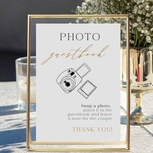 Photo Guestbook Sign, Camera Guestbook Sign Printable, Photo GuestBook Sign Template, Polaroid Wedding Sign, Leave A Photo, Snap It Shake it