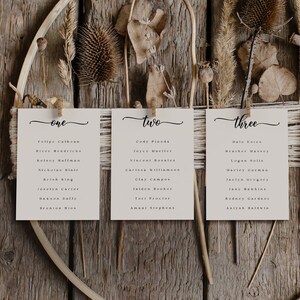 Wedding Seating Cards Template, Modern Minimal Wedding Table Seating Card Template, Find Your Seat Sign Template