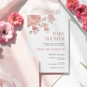 Personalisierte Baby-Dusche-Einladung |  Babyparty einladen | Canva Vorlage | Sofort-Download #06