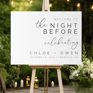 The Night Before Welcome Sign Template, Rehearsal Dinner Welcome Sign, Welcome to the Night Before, Printable Instant Download  #25