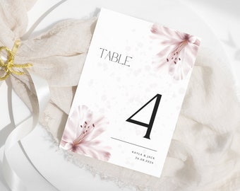 Wedding Table Numbers Template | Editable Wedding Signage | Wedding Table decor | Instant Download | Custom