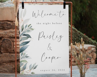 The Night Before Welcome Sign Template, Rehearsal Dinner Welcome Sign, Welcome to the Night Before, Printable Instant Download  #52