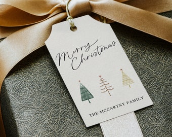 Merry Christmas Gift Tag Printable, Printable Christmas Gift Tag, Holiday Party Favour Tag, Editable Christmas Gift Tag Download