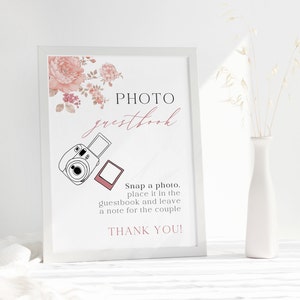 Photo Guestbook Sign, Camera Guestbook Sign Printable, Photo GuestBook Sign Template, Polaroid Wedding Sign, Leave A Photo, Snap It #06