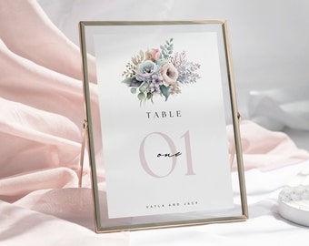 Wedding Table Numbers Template | Editable Wedding Signage | Wedding Table decor | Instant Download | Custom