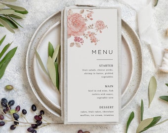 Bloom Wedding Dinner Menu, Editable Menu CANVA #06