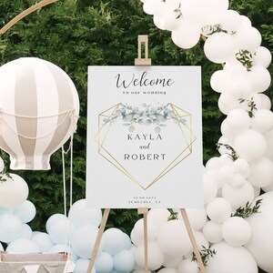 Panneau de bienvenue de mariage minimaliste