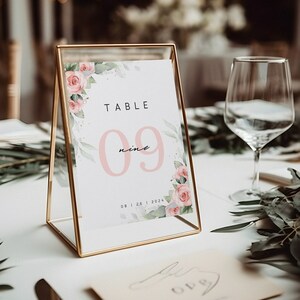 Wedding Table Numbers Template | Editable Wedding Signage | Wedding Table decor | Instant Download | Custom #02