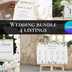 Boho wedding signs, Wedding signs bundle, Boho Wedding Signage, Editable wedding signs template