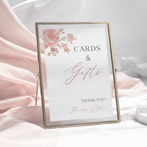 Bloom Wedding Cards and Gifts Sign Template | Custom Sign Printable | Modern Minimalist Personalised Wedding Decorations #06