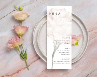 Wedding Dinner Menu, Editable Menu CANVA