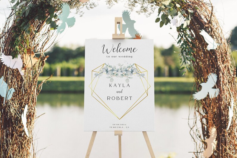 Minimalist Wedding Welcome Sign image 4