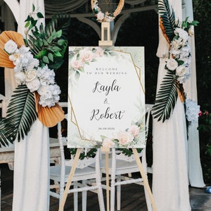 Blush Minimalist Wedding Welcome Sign image 7