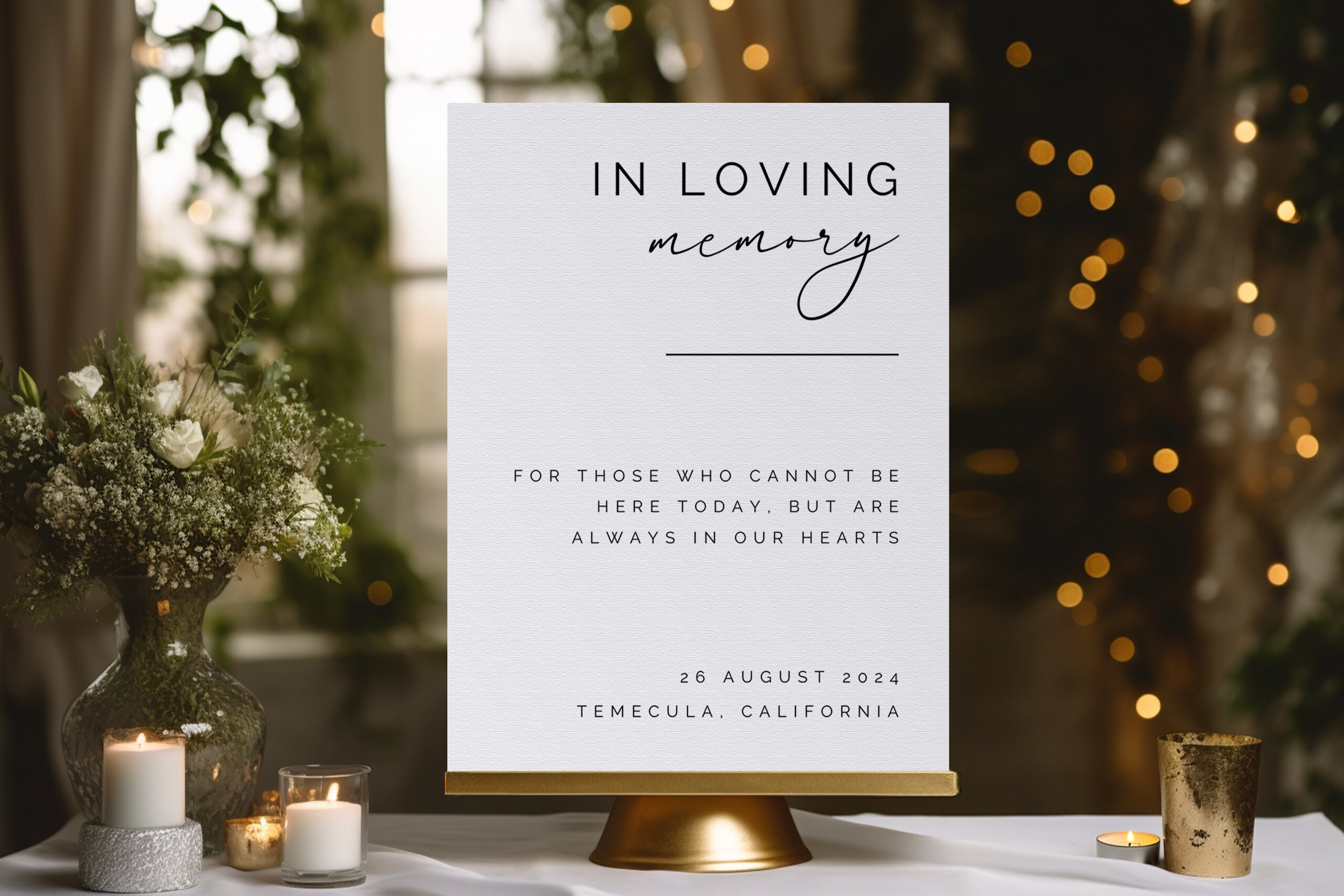 Minimalist in Loving Memory Sign, Printable in Loving Memory Sign for ...