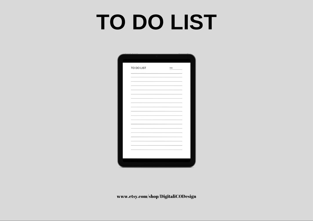 Minimal to Do List Printable Goodnotes Template Simple Etsy