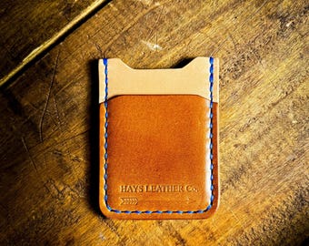 Front Pocket Leather Card Wallet, Full Grain Leather, Hand Made, Minimalist, Front Pocket, Snap Wallet, Vertical