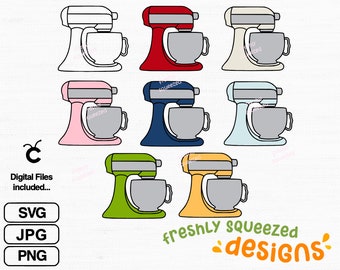 Kitchen Aid Mixer SVG Bundle: Baking Clipart (Digital Download)