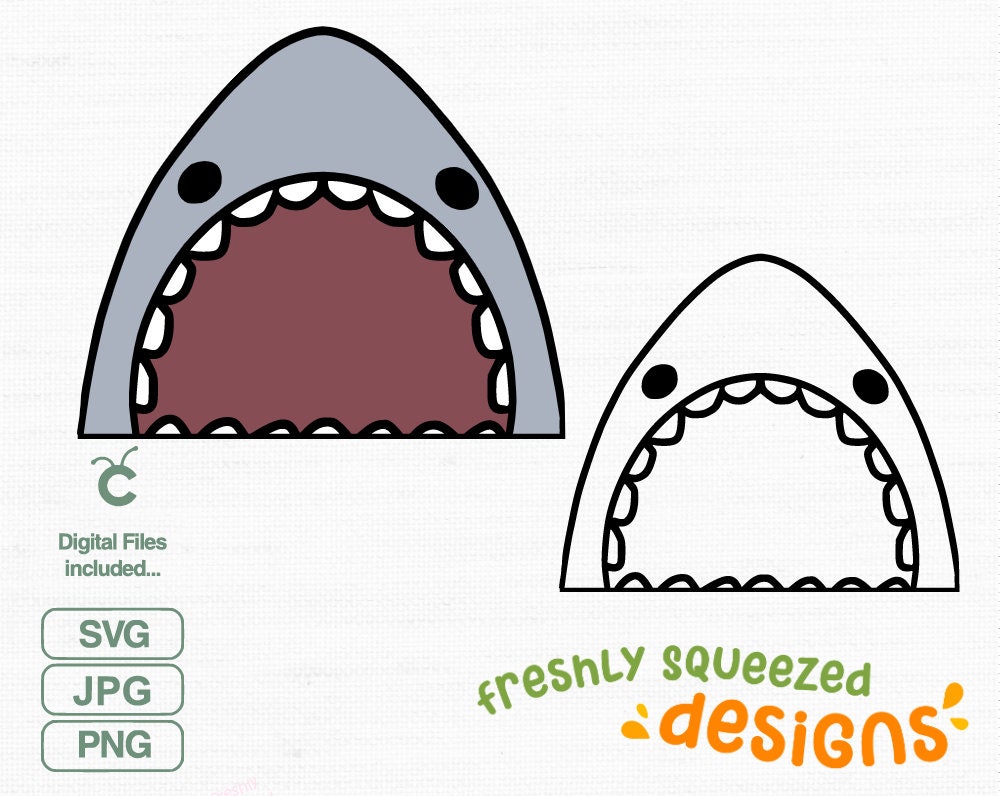 SHARK Mouth Open Teeth Svg Png Jpg for Printing Sublimation - Etsy Canada