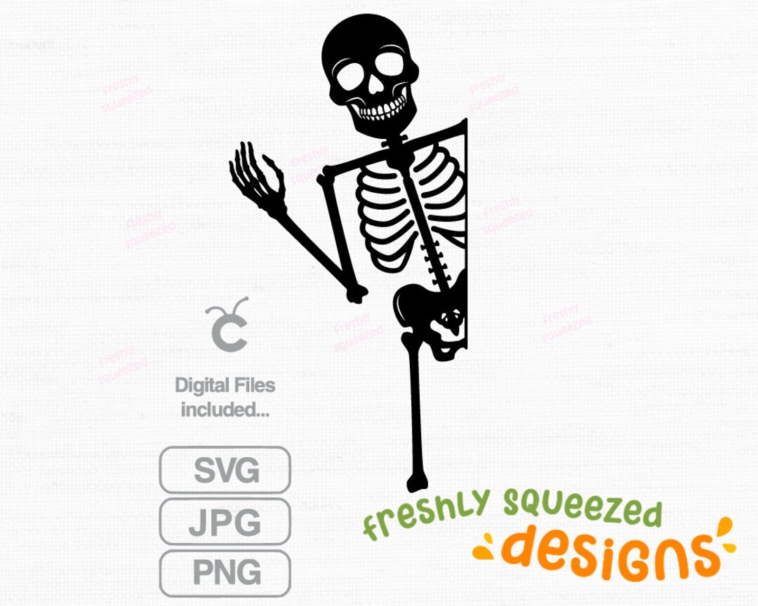 Skeleton Peeking Skeleton Window Decal File Halloween Decor Etsy