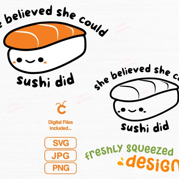 Cute Sushi Nigiri, Svg Png Jpg, for printing, sublimation - svg cut files, bottle sticker, laptop, cell phone, Digital Instant Download