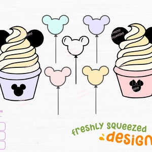 Mickey Minnie Snacks SVG-paket: Magic Kingdom-ballonger (digital nedladdning)