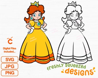 Daisy Princess Cut File: SVG, PNG, JPG - Gaming Design (Digital Download)