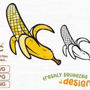 Banane Obst Diskokugel Spiegelball SVG Png Jpg | Digitales Bild | Sofortdownload | Cricut | Silhouette | Schneidedateien