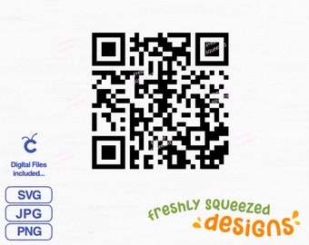 RickRoll qr code Funny Prank, Svg Png Jpg       - svg cut files, bottle sticker, laptop, cell phone, Digital Instant Download