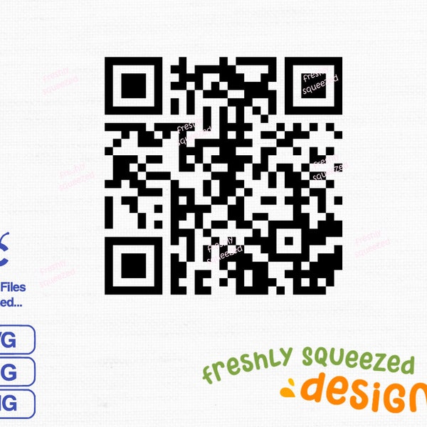 RickRoll qr code Funny Prank, Svg Png Jpg       - svg cut files, bottle sticker, laptop, cell phone, Digital Instant Download