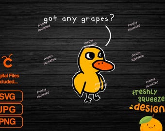 Got Any Grapes - For black shirt, white outline, Lemonade Stand song, Svg Png Jpg, - svg cut files, bottle sticker, Digital Instant Download