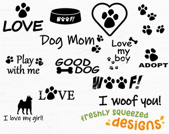 Dog Lover SVG Bundle: Mutt Puppy, Adopt, Cricut Cut Files (Digital Download)