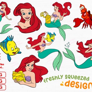Principessa sirena e amiche Svg Png, Principessa del mare a strati Svg, Sirena Png, File Svg per Cricut, Download immediato