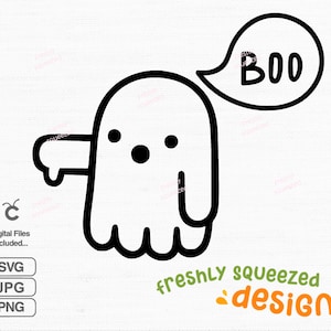 Boo Ghost Thumb down, Svg Png Jpg, for printing, sublimation - svg cut files, bottle sticker, laptop, cell phone, Digital Instant Download