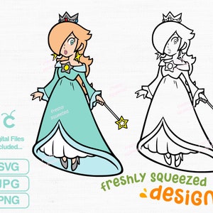 Rosalina Princess Cut Files: SVG, PNG, JPG - Cricut, Silhouette (Digital Download)