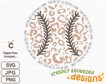 Leopard Baseball Design: SVG, PNG, JPG Clipart (Digital Download)
