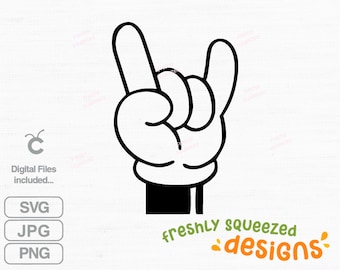 ミッキーマウスの手 SVG: グルーヴィーな指、Cricut カットファイル