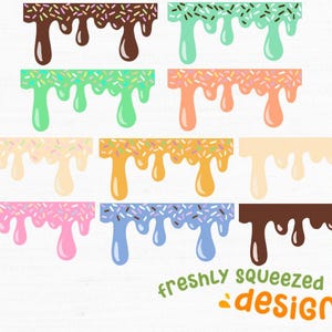 Eis tropft tropfende Sprinkles Bundle für Cricut, Sublimation - svg png jpg bund, Cricut, Instant Download