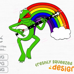 Kermit SVG Muppets Rainbow Connection Kermit the Frog SVG Rainbow svg jpg png Cut File LGBTQ, sublimation, Instant Download