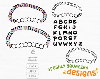 Bundle Friendship Bracelet svg design with Alphabet svgs, do it yourself digital bracelet - svg png jpg bundle, cricut, Instant Download