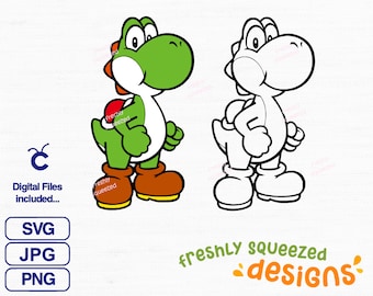 ヨッシー SVG: マリオワールド ゲームカットファイル (デジタル