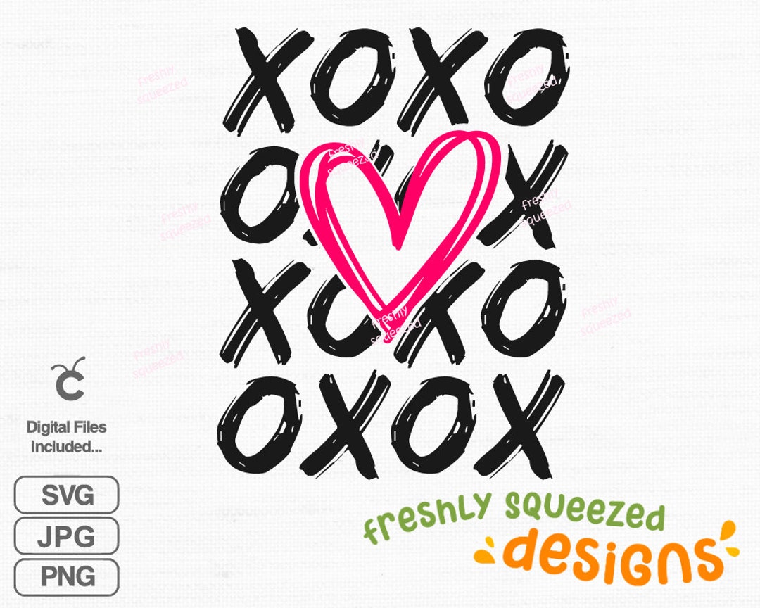 XOXO Heart Valentine SVG: Cricut Cut File (digital Download) - Etsy
