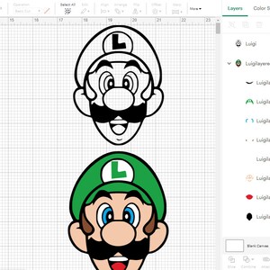 Mario and Luigi Face Faces Svg Png Jpg Bundle, Cricut Cut Files ...