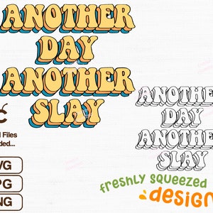 Otro día, otro asesinato, dicho divertido, diseño de letras de burbujas retro, Svg Png Jpg, - archivos cortados svg, sublimación, pegatina, descarga instantánea