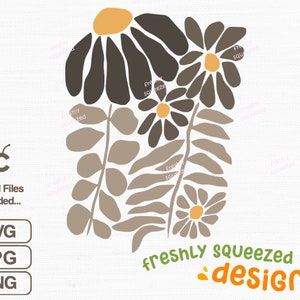 Forme di fiori Boho SVG, Fiore SVG, Fiore Funky PNG, Margherita retrò svg, Fiore margherita retrò jpg, Fiori Boho svg png jpg file di taglio, Scarica