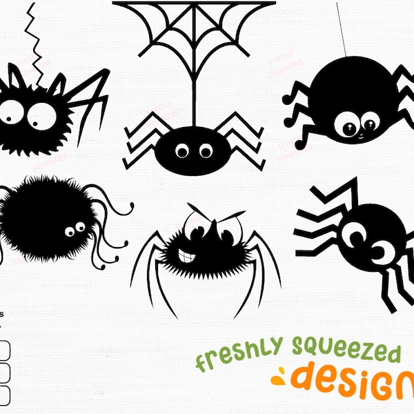 Cute Spiders Web Decor, Spider decals, Cricut svg, Spooky spiders, Spooky Spider files, SVG PNG JPG, Instant Download