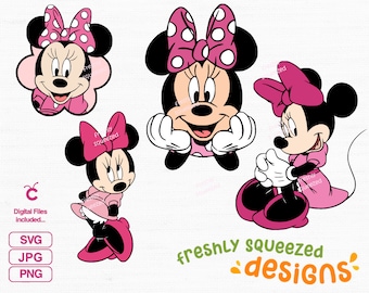Pink Mouse SVG Bundle: Cricut & Silhouette Cut Files (Digital Download)