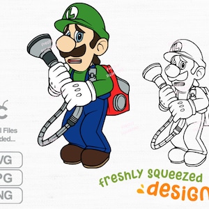 Luigi&#39;s Mansion SVG: Cricut, Silhouette, Sublimation Design (Digital Download)