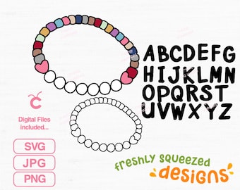 Bundle Friendship Bracelet svg design with Alphabet svgs, do it yourself digital bracelet - svg png jpg bundle, cricut, Instant Download