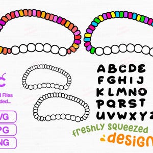 Bright Colors Bundle Friendship Bracelet svg design with Alphabet svgs, do it yourself digital bracelet - svg png jpg, Instant Download